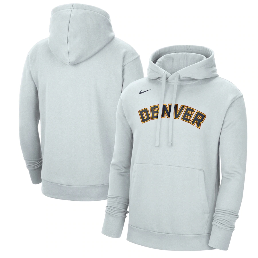 Men's Denver Nuggets White 2022/23 City Edition Essential Pullover Hoodie